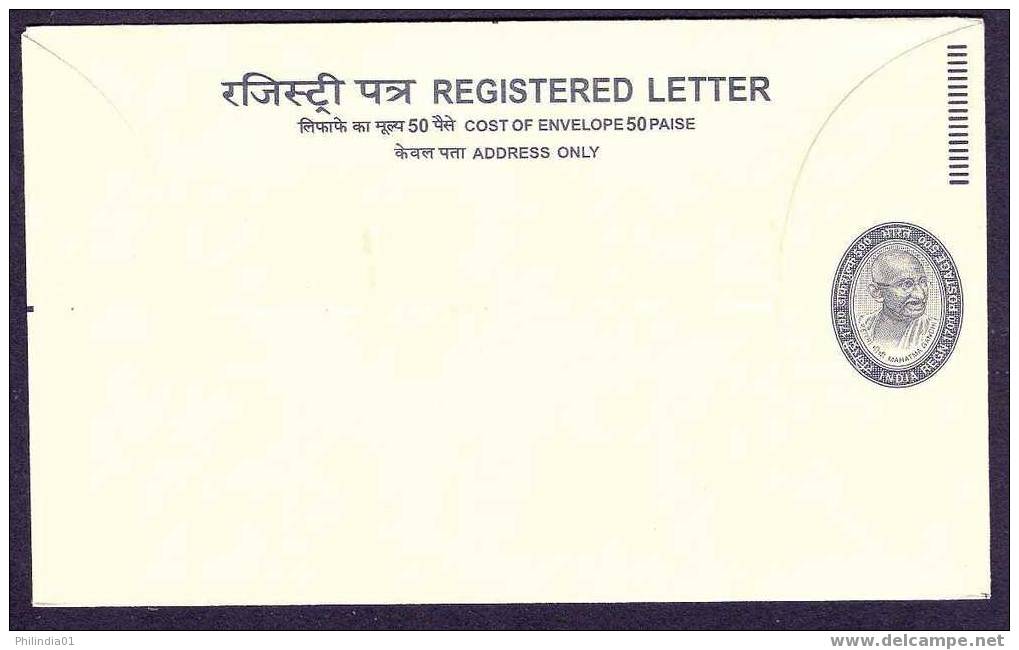 India 2007 Gandhi Registered Envelope, Postal Stationery Mint  # 6740 Inde Indien - Mahatma Gandhi