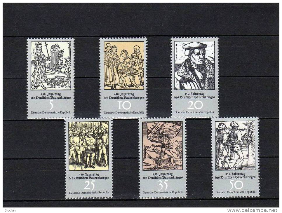 Lot DDR Bauernkrieg 2013/8, 2x4- Und 6-Block+ Kleinbogen ** 21€ Historie - Sammlungen (im Alben)