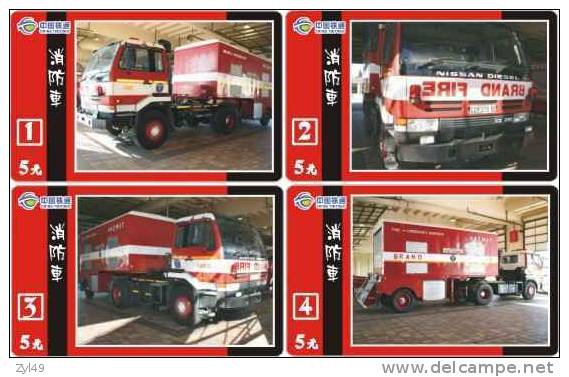 A04274 China Fire Engine 4pcs - Pompieri