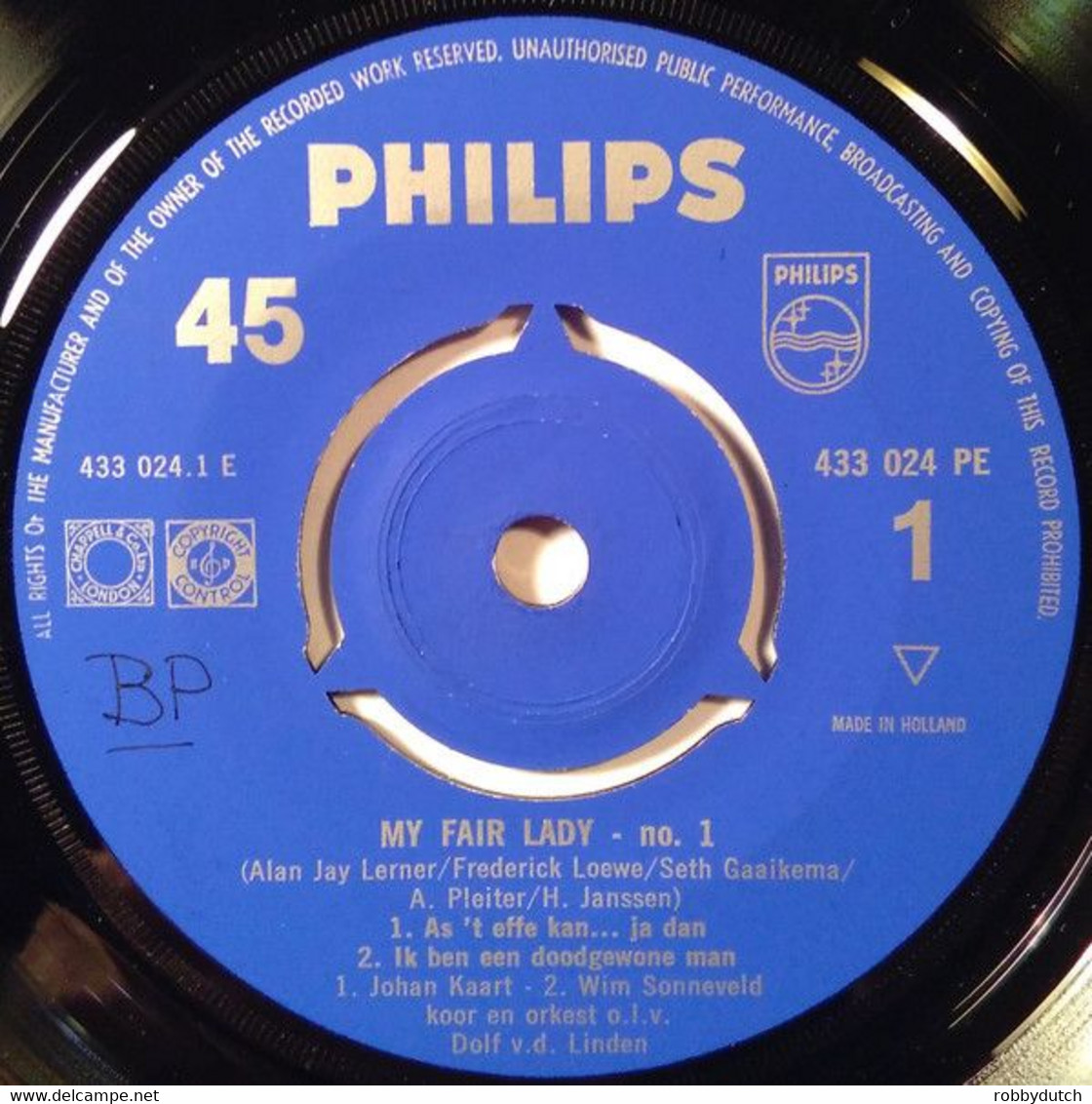 * 7" EP *  MY FAIR LADY 1 (Nederlandse Versie) 1961 Mono Ex!!! - Musicals