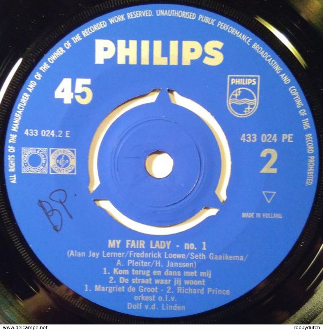 * 7" EP *  MY FAIR LADY 1 (Nederlandse Versie) 1961 Mono Ex!!! - Musicals