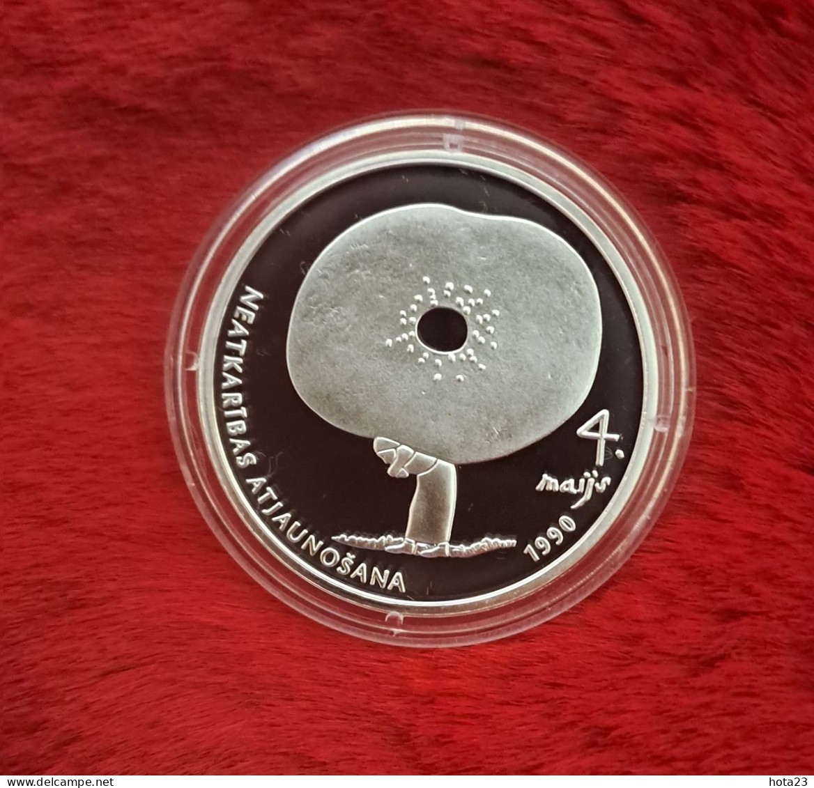 LATVIA 2010 SILVER COIN 1 LATS - Declaration Of Independence + Flover + Millstone PROOF - Lettland