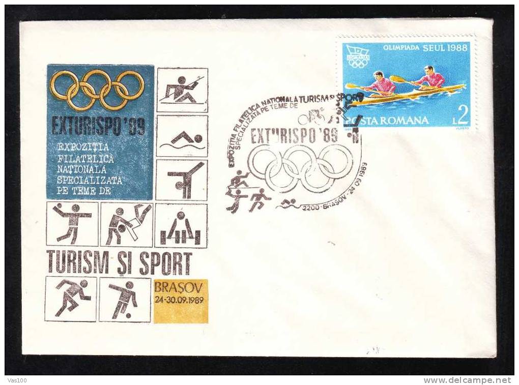 Romania 1989  Cover Rowing 1 Stamps  On Cover Obliteration Concordante Brasov!! !!! - Canoë