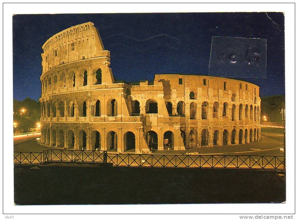 - ROMA. - Colosseo Di Notte - Colisée La Nuit - Avec Timbre - Scan Verso - - Colisée