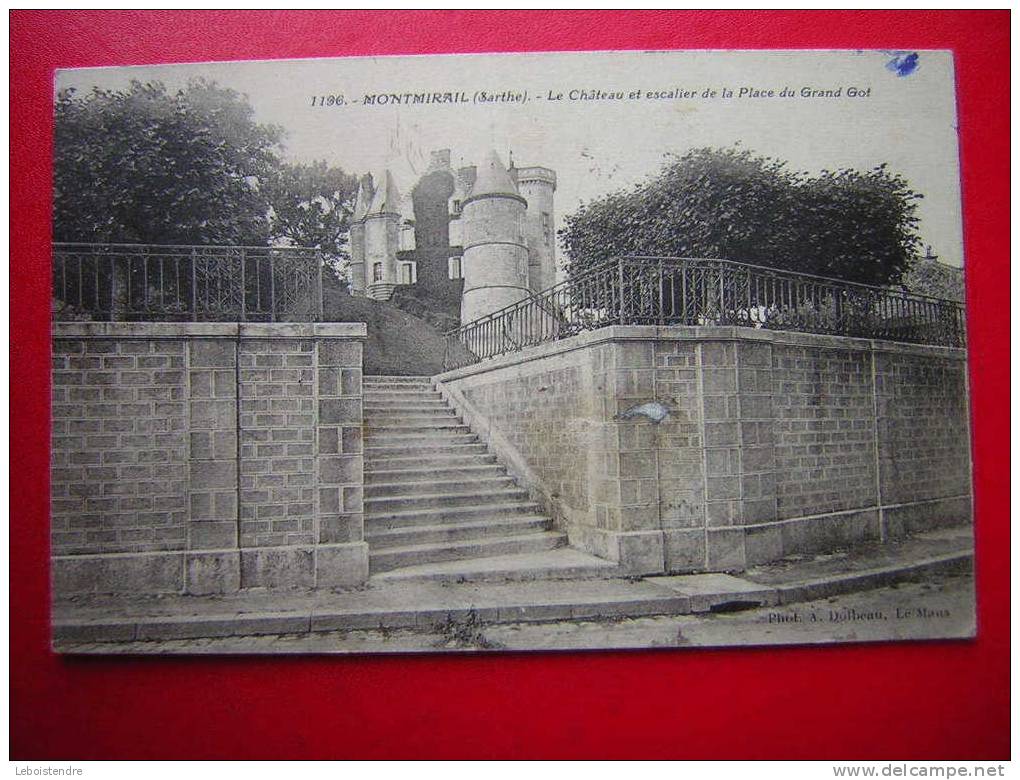 CPA -72-SARTHE- MONTMIRAIL-LE CHATEAU ET ESCALIER DE LA PLACE DU GRAND GOT -PRIX FIXE - Montmirail