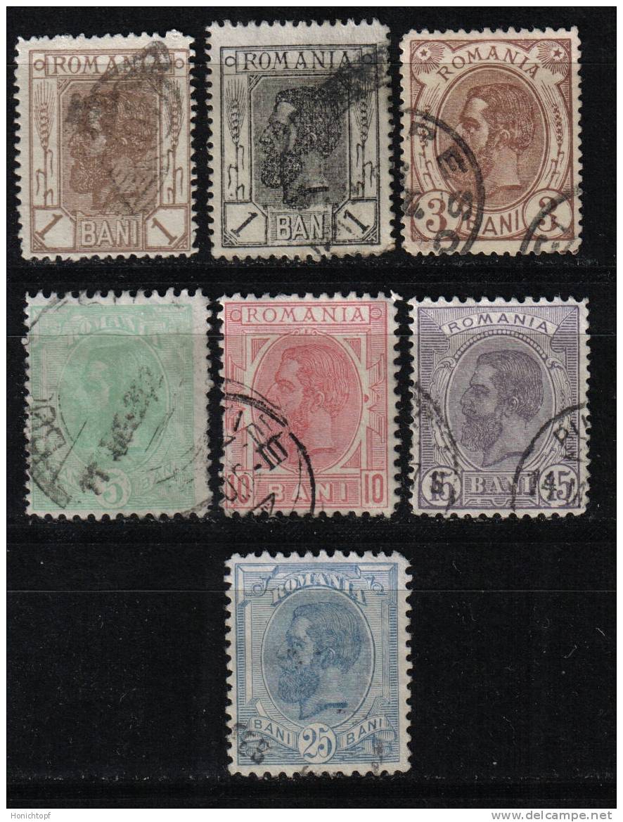 Rumänien; 1900/11; Michel 127/44 O; König Karl I; 7 Werte - Gebraucht