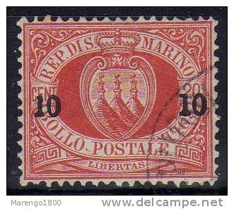 San Marino 1892 - 10 C. Su 20 C.   (g499a) - Usati