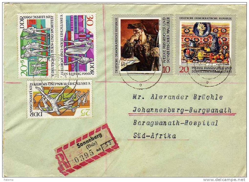 Carta, Certificada, SONNEBERG 1970, DDR,  (Alemania), Cover, Lettre, Letter - Covers & Documents