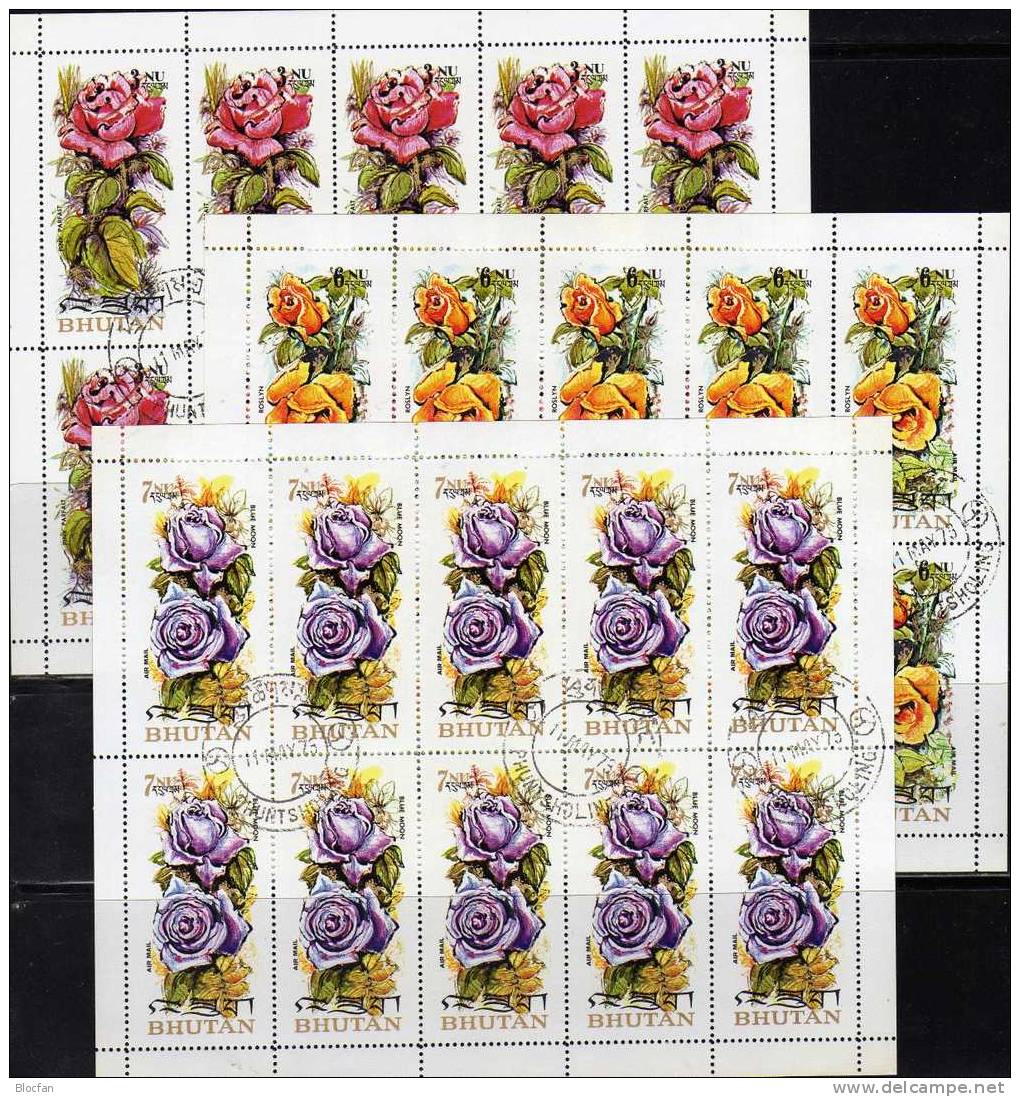 Scented Roses Wonderful Perfumed Set Of 6 Stamps From 1973 And In Minisheets Of 10 - Moederdag