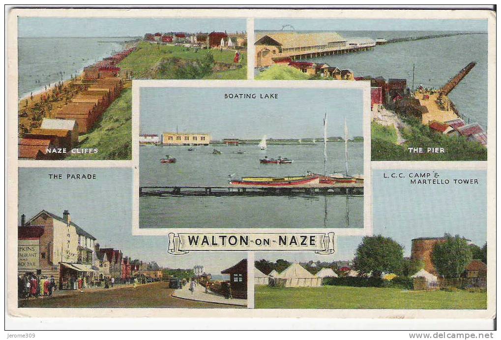 ROYAUME-UNI - WALTON-ON-NAZE - CPA - Naze Cliffs, Boating Lake, The Pier, The Parade - Andere & Zonder Classificatie