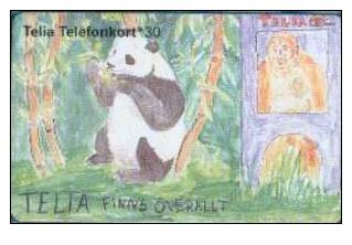 # SWEDEN 60111-10 Panda & Monkey 30 Sc7 03.94  Tres Bon Etat - Svezia