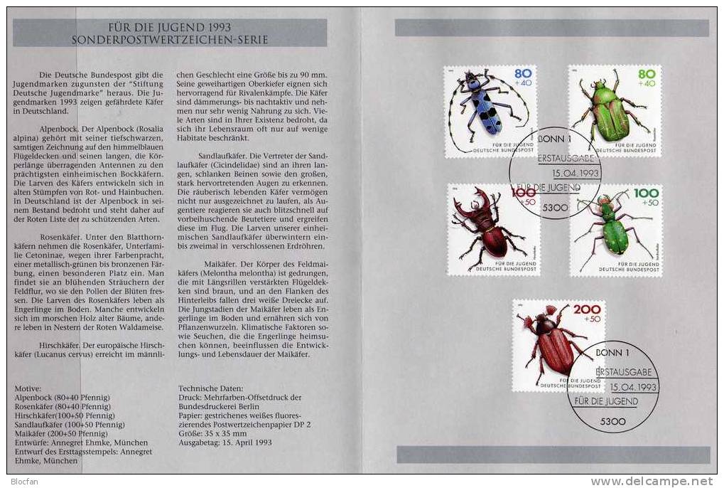 Deutschland Jahres-Sammlung 1993 47 ETB,BRD 1645-1708 SST 180€ Jahrgang Ersttagsblatt Yearbook Document Stamp Bf Germany - Other & Unclassified