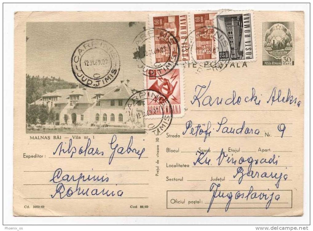 ROMANIA - MALNAS BAI, Postcard, 1960. - Local Post Stamps