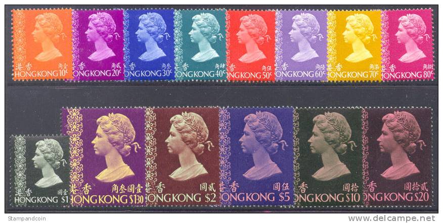 Hong Kong #275a-88a Mint Never Hinged QEII Issue Of 1975-78 - Neufs