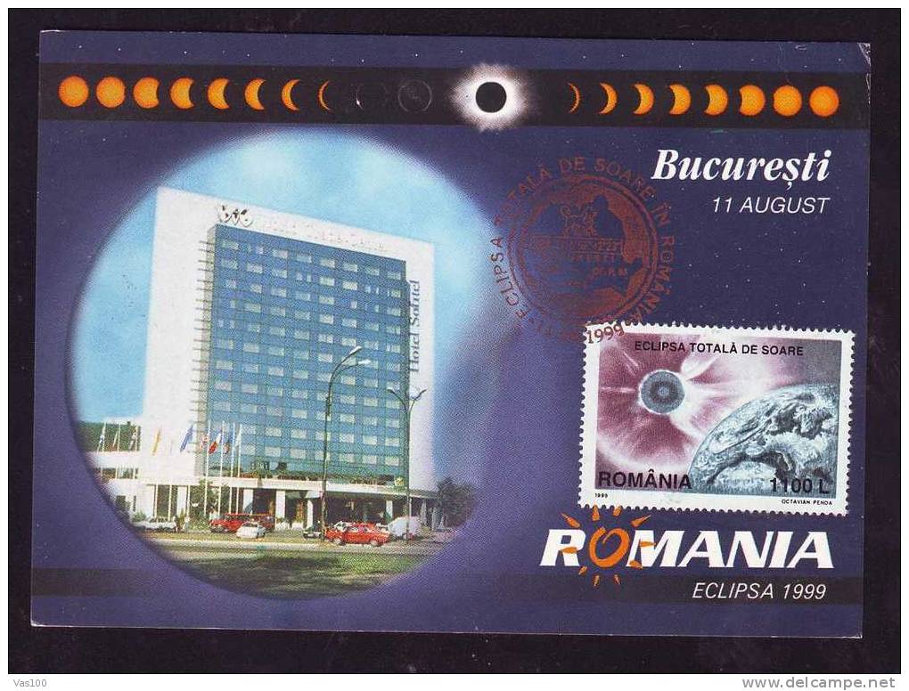 Romania 1999 Bucharest Maxicard , SOLAR ECLIPSE. - Astrologie