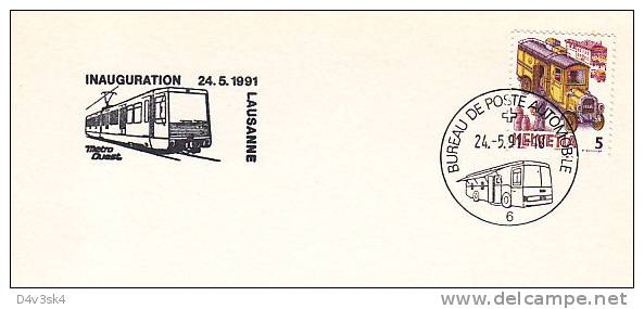 1991 Suisse Lausanne Metro Inauguration Tramway Street Railway Trolley Electric Tram Urban Bahn Public Transports - Tram