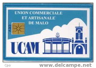 # Carte A Puce Cev DUNKERQUE - MALO LES BAINS Recto: Eglise Et Kiosque + Fond Bleu  / Verso: Credit Lyonnais - Gift And Loyalty Cards