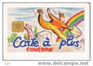 # Carte A Puce Cev COUERON Recto: Dessin Aux Crayons De Couleur  / Verso: Bonhomme En Noir Et Blanc  - Tres Bon Etat - - Gift And Loyalty Cards