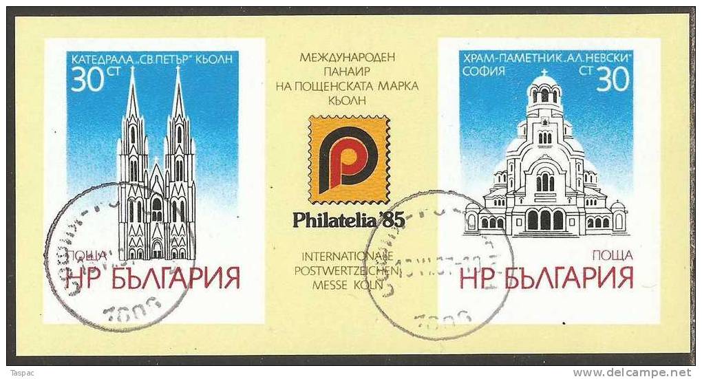 Bulgaria 1985 Mi# Block 159 Used - PHILATELIA ’85, Cologne - Gebraucht