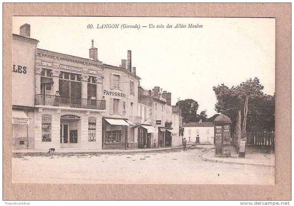 FRANCE CPA LANGON  Gironde  -  Un Coin Des Allées Maubec PATISSERIE - Langon