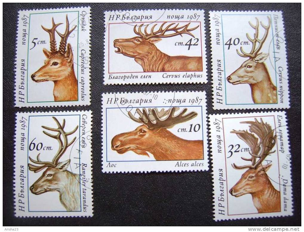 Bulgaria 1987 DEER  - Fauna - Animals Stamps Set Lot - Usados