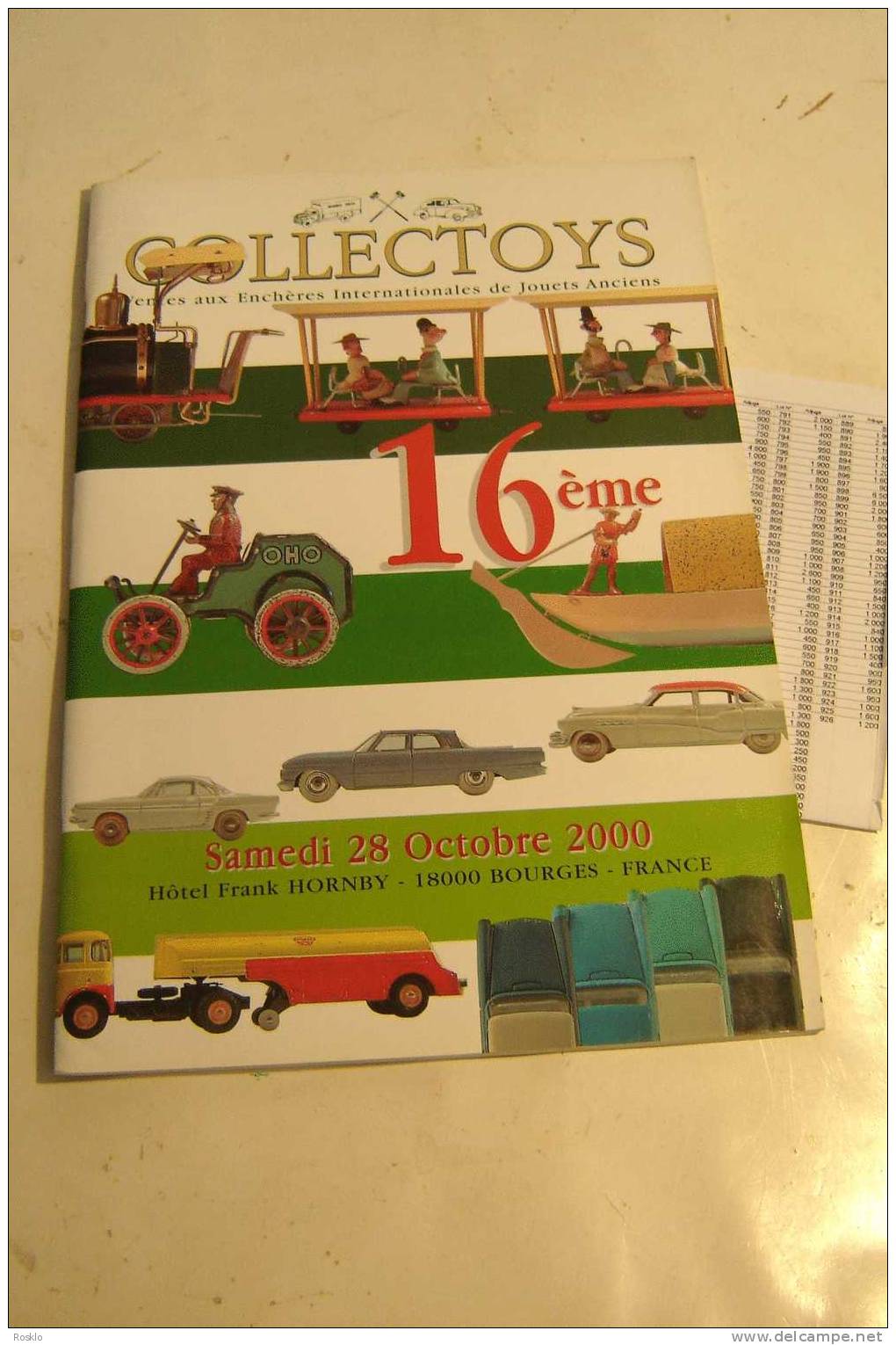 JOUETS Anciens / CATALOGUE DE VENTES  826 LOTS OCTOBRE  2000 / COLLECTOYS / PARFAIT ETAT - Jouets Anciens