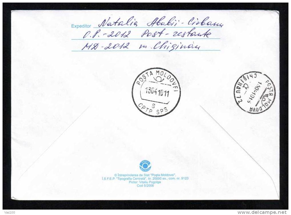 Space Mission Rocket Cosmos, Cover FDC,2010 Obliteration Concordante, Sent To Mail Moldova/Moldavie - Europe