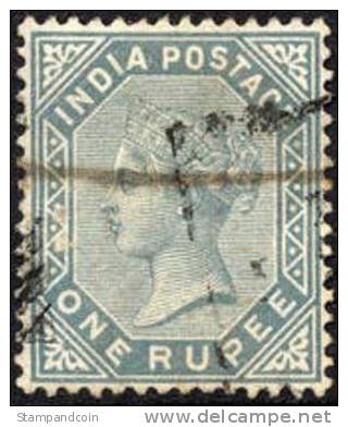 India #46 (SG #101) Used 1r Gray Victoria From 1882 - 1882-1901 Empire