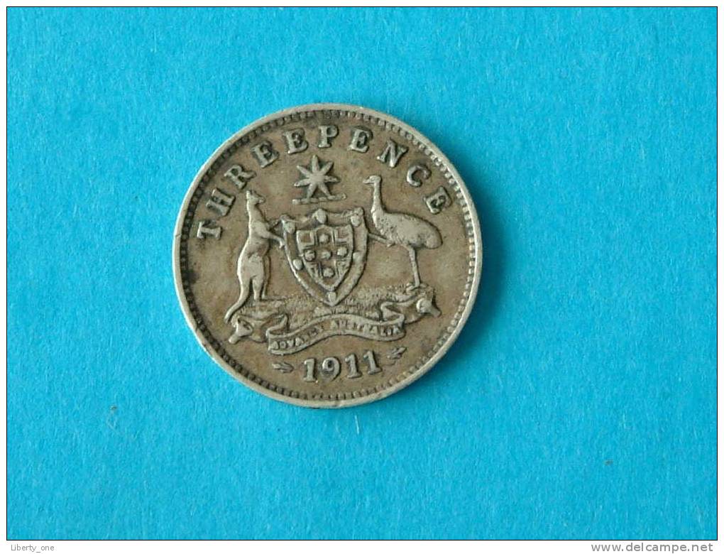 1911 - THREE PENCE - KM 24 ( For Grade, Please See Photo ) ! - Andere & Zonder Classificatie