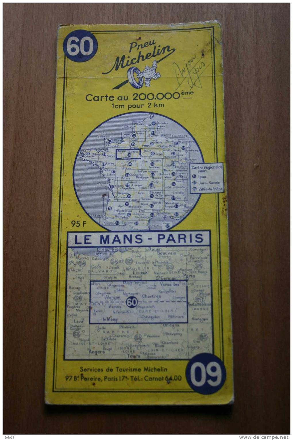 CARTE MICHELIN N°60 LE MANS  - PARIS 1956 - Maps/Atlas