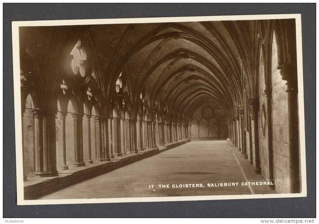 United Kingdom PPC England Wiltshire The Cloisters Salisbury Cathedral Real Photo - Salisbury