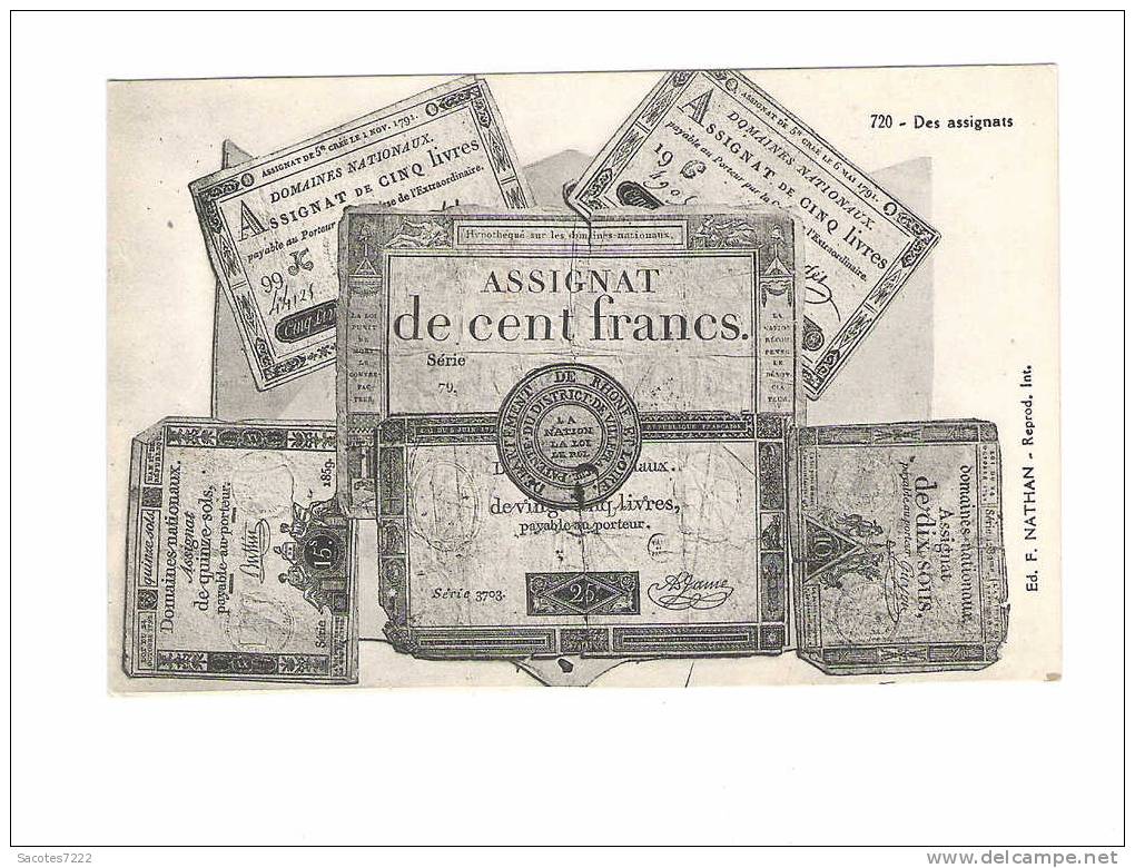 CPA AVEC ASSIGNATS - - Coins (pictures)