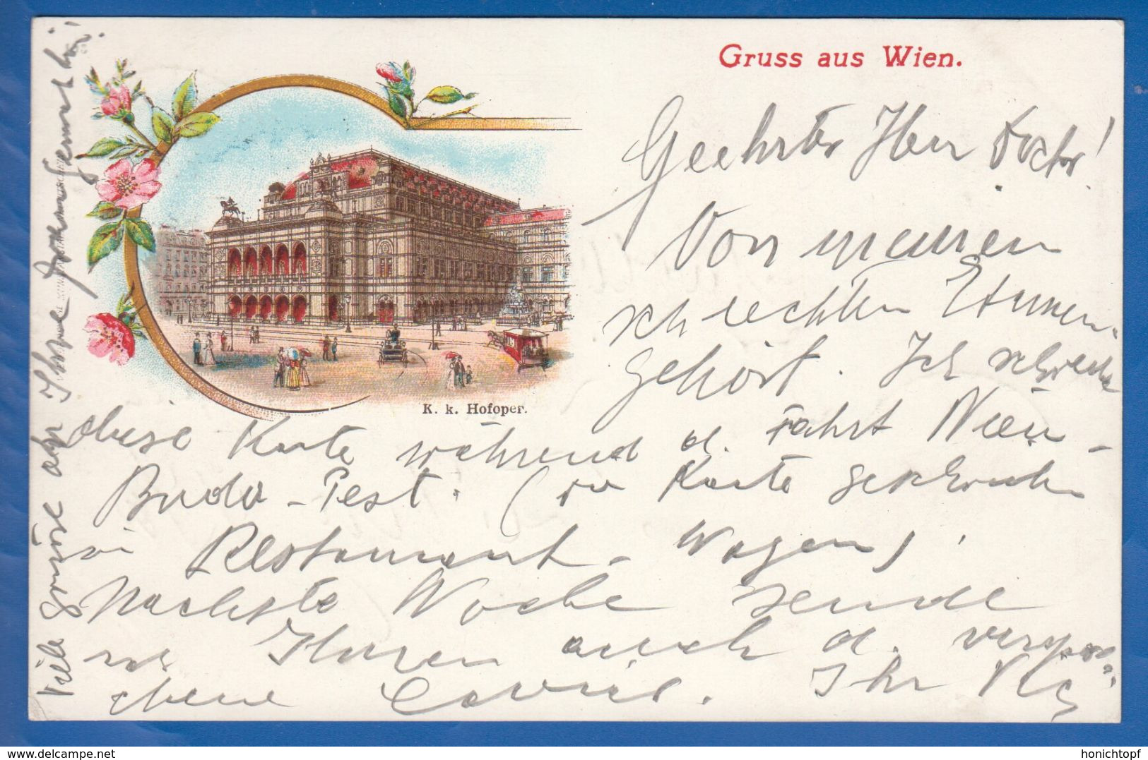 Österreich; Wien; Litho; Gruss Aus; K.K Hofoper; Opernhaus; 1900 - Wien Mitte