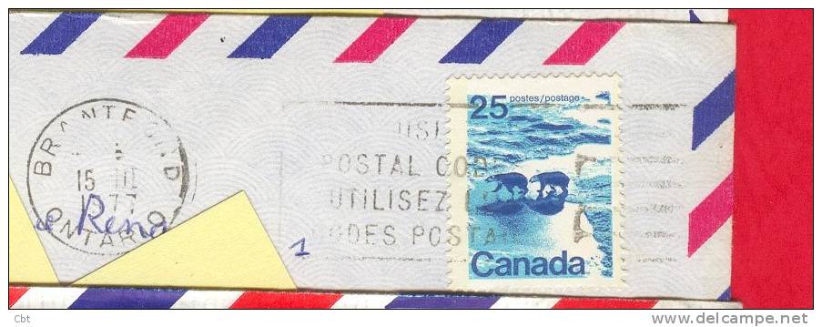 Canada - Timbre Sur Lettre - Oblitéré à Brantfort - Ontario - Ours Polaire (2536) - Briefe U. Dokumente