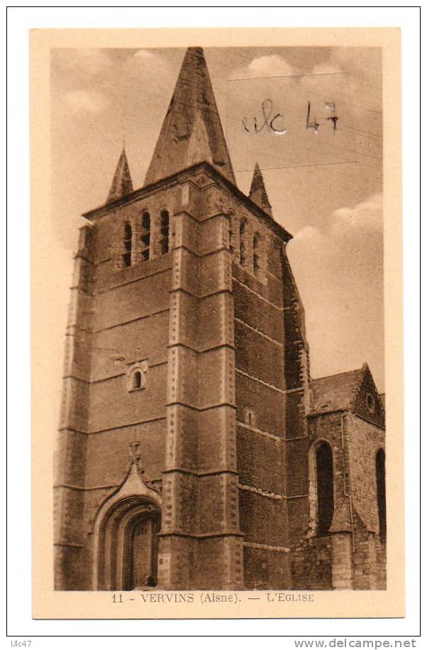 - VERVINS (Aisne). - L'Eglise. - Tbé - Scan Verso - - Vervins