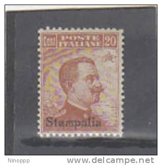 Aegean Islands Stampalia 1922 20c Orange Wtmk MH - Ägäis