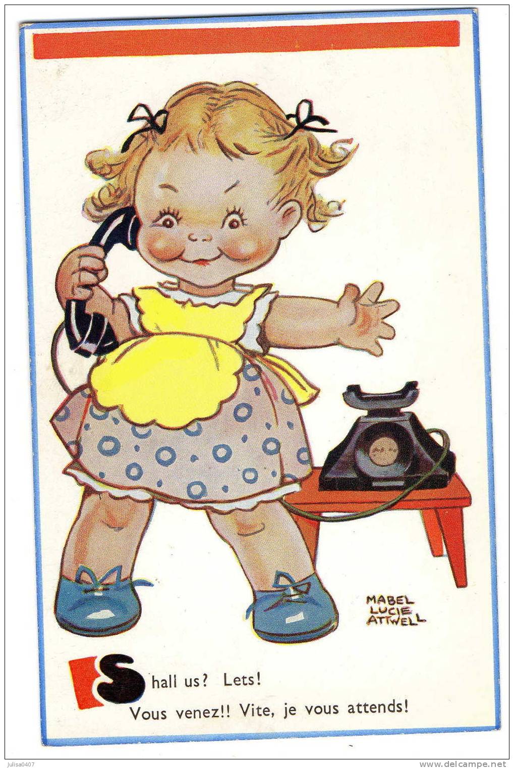 MABEL LUCIE ATTWELL Fillette Au Téléphone - Attwell, M. L.