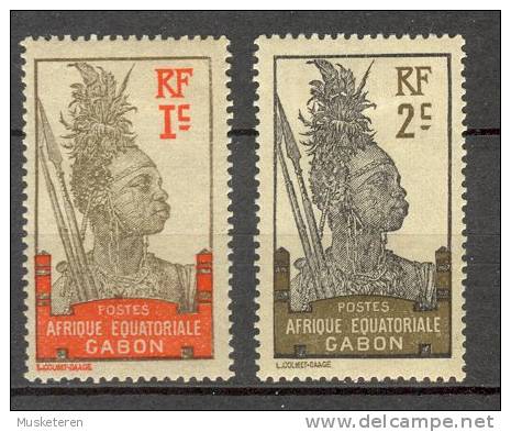 Gabon 1910/49-50 Mi. 49-50 Pahouinkrieger Pahouin Warrior, MH* - Ongebruikt