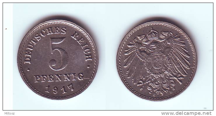 Germany 5 Pfennig 1917 E WWII Issue - 5 Pfennig