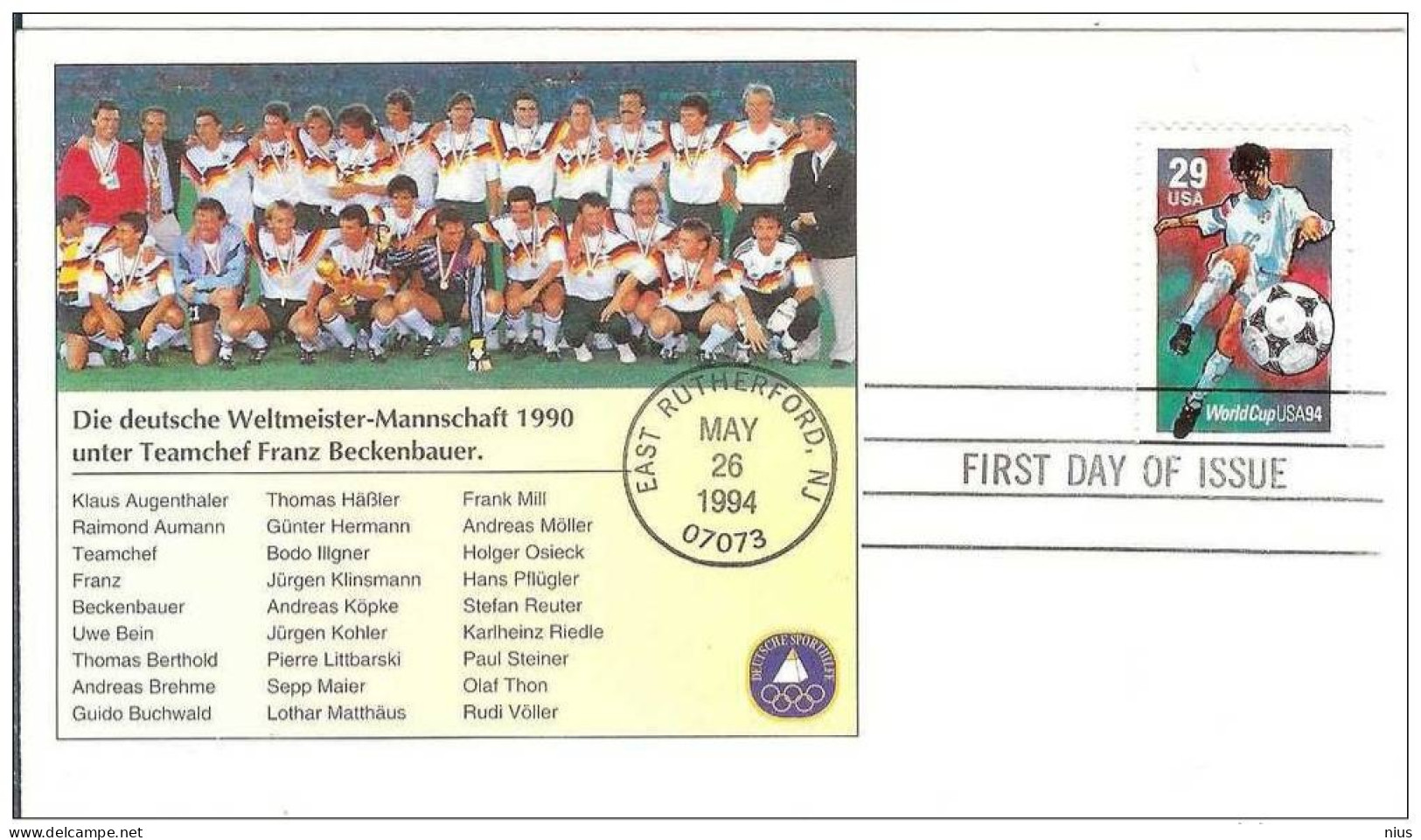 USA  United States 1994 FDC Sport Football Soccer Germany Wold Cup, Canceled In East Rutherford NJ - 1991-2000