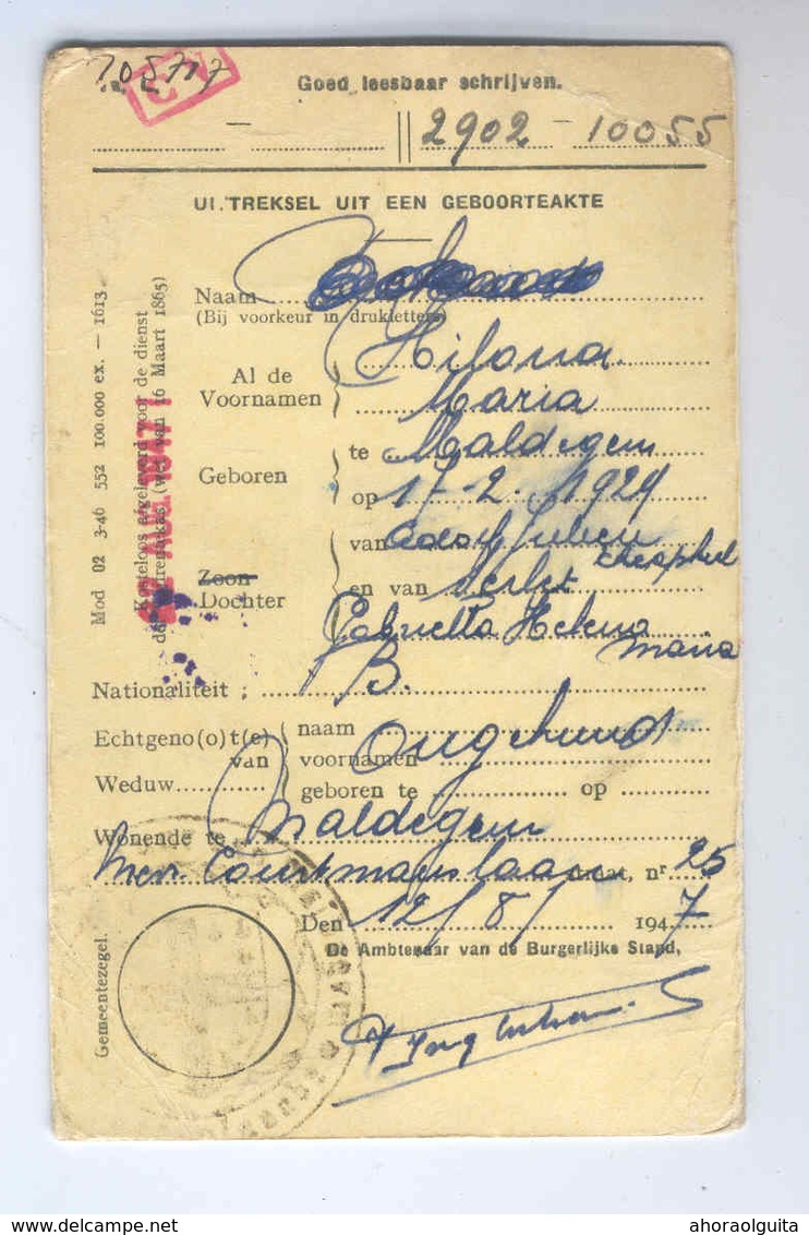 Histoire Postale De MALDEGEM 1947/84 - Cachets Différents - 3 X Cartes ASLK  , 2 Entiers Postaux --  OO/014 - Volantini Postali