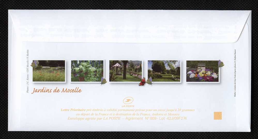 PAP PRET A POSTER  LORRAINE MOSELLE 57 JARDIN FRUITS PAPILLON - Cartes Postales Repiquages (avant 1995)