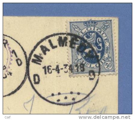 285 Op Kaart Met Stempel MALMEDY ( Oostkantons) (cantons De L´Est) - 1929-1937 Lion Héraldique