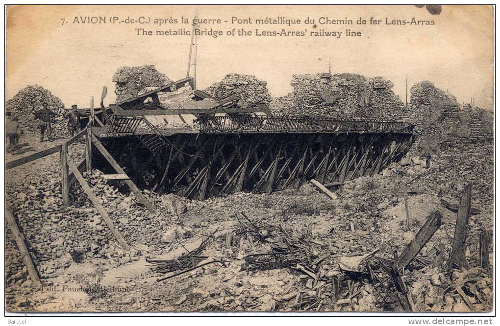 AVION - Après La Guerre. Pont Métallique Du Chemin De Fer Lens ~ Arras - - Avion