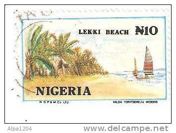 TIMBRE DU NIGERIA "LEKKI BEACH N10" OBLITERE - Nigeria (1961-...)