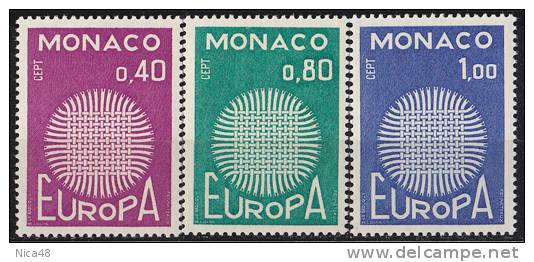 Monaco 1970 Europa 3 Vl  Nuovi Serie Completa - 1970
