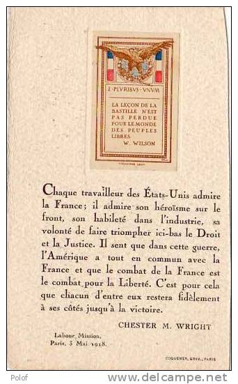 Ajoutis Affichette - La Lecon De La Bastille... Wilson - Texte De Chester M. Wright     (11592) - Evènements