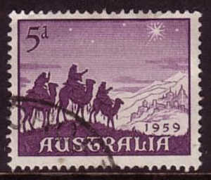 1959 - Australian Christmas 5d MAGI Guided By STAR Stamp FU - Gebruikt