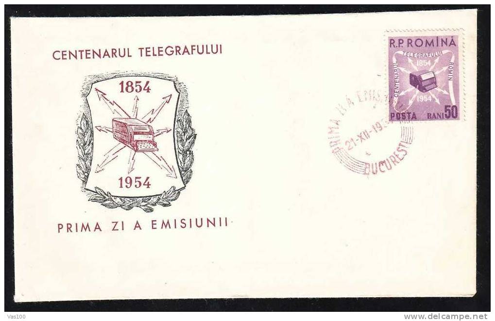 ROMANIA  1954 FDC TELEGRAPHES See Scan Image. - Telegraph