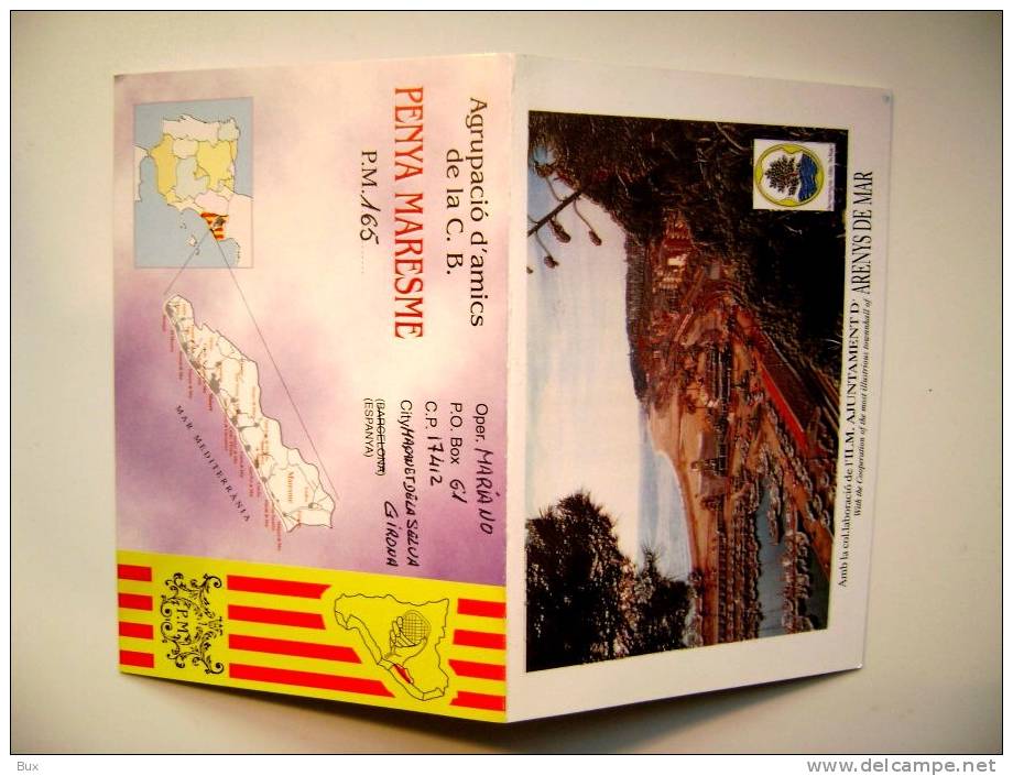 DOUBLE DOPPIA CARD  SPAGNA SPAIN  ESPANA  A  ITALIA   QSL QXL  OPERATOR   RADIO  POSTCARD - Autres & Non Classés